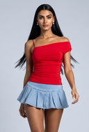 Ruched Asymmetrical Blouse