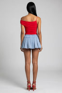 Ruched Asymmetrical Blouse