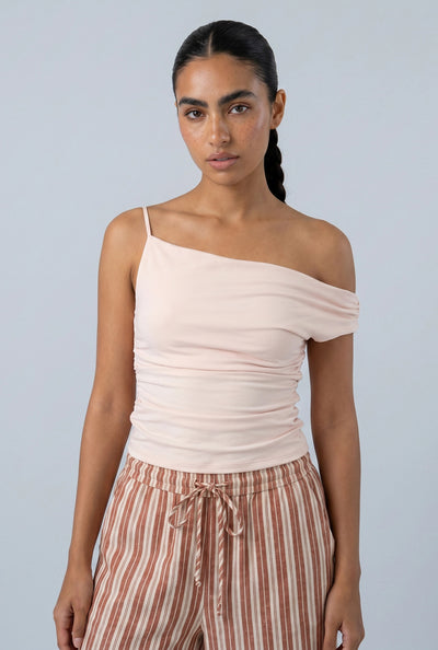 Ruched Asymmetrical Blouse