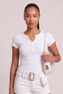 Short Sleeve Notch Neck Top