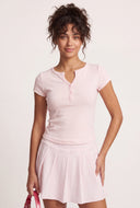 Short Sleeve Notch Neck Top