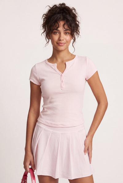 Short Sleeve Notch Neck Top