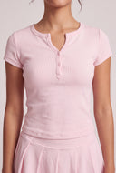 Short Sleeve Notch Neck Top