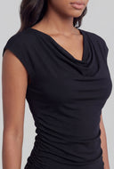 Gabrielle Cowl Neck Ruched Blouse