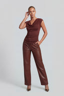 Gabrielle Cowl Neck Ruched Blouse