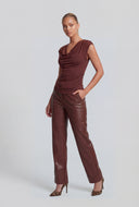 Gabrielle Cowl Neck Ruched Blouse