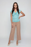 Gabrielle Cowl Neck Ruched Blouse