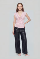 Gabrielle Cowl Neck Ruched Blouse