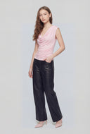 Gabrielle Cowl Neck Ruched Blouse