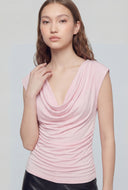 Gabrielle Cowl Neck Ruched Blouse