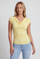 Gabrielle Cowl Neck Ruched Blouse