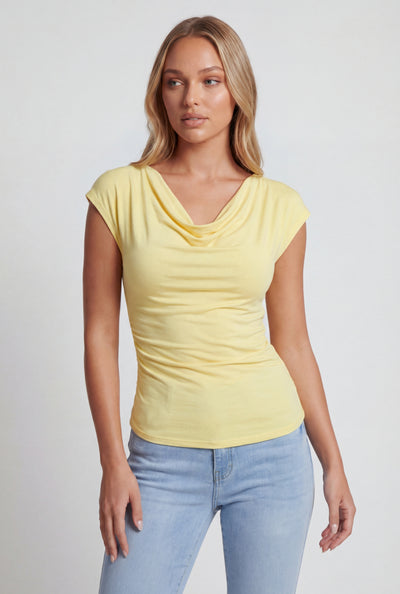Gabrielle Cowl Neck Ruched Blouse