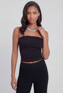 Ruched Crop Tube Top