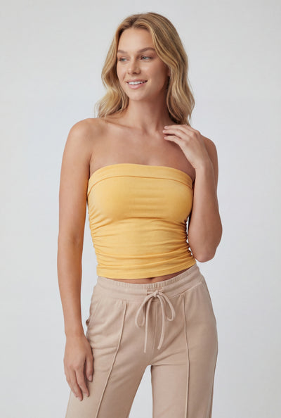 Ruched Crop Tube Top