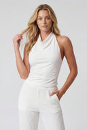Cowl High Neck Halter Top