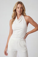 Cowl High Neck Halter Top