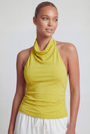 Cowl High Neck Halter Top