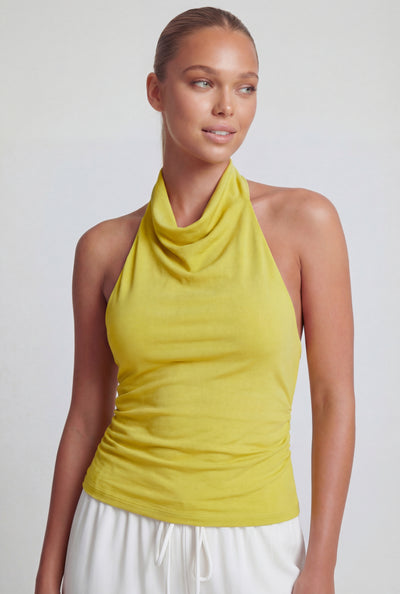 Cowl High Neck Halter Top