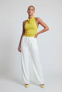 Cowl High Neck Halter Top