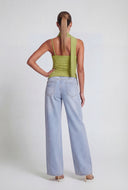 Asymmetrical Crepe One-Shoulder Scarf Top