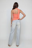 Asymmetrical Crepe One-Shoulder Scarf Top