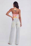 Printed Tie-Neck Halter Top