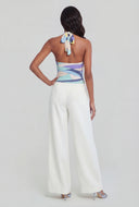 Printed Tie-Neck Halter Top