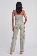 Split Hem Ruched Tube Top