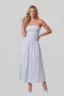 Split Hem Ruched Tube Top