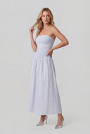 Split Hem Ruched Tube Top