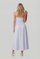 Split Hem Ruched Tube Top