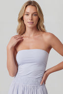 Split Hem Ruched Tube Top
