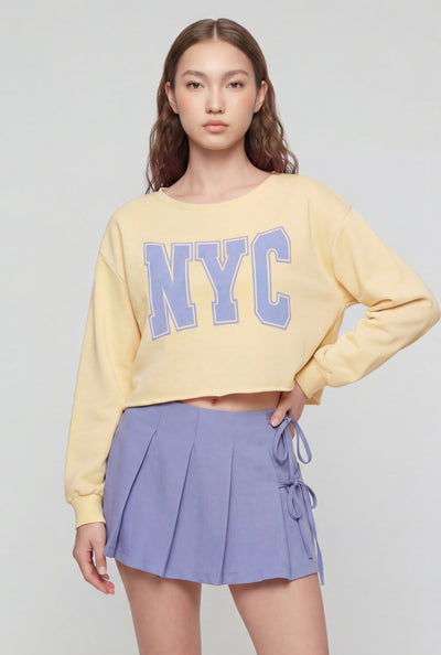 Graphic Crop French Terry Sweatshirt
