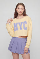 Graphic Crop French Terry Sweatshirt