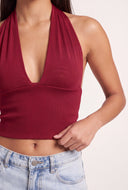 Plunge Halter Top