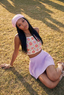 Tassel Tie Back Crochet Cropped Halter Top