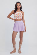 Tassel Tie Back Crochet Cropped Halter Top
