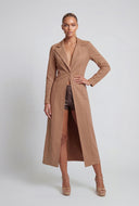 Faux Suede Single Button Coat