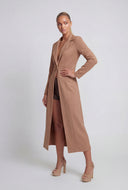 Faux Suede Single Button Coat