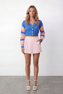 Ainsley Striped Sleeve Crop Knit Cardigan