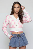 Boucle Bow Crop Cardigan