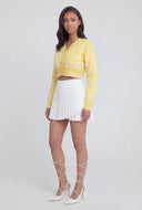 Boucle Bow Crop Cardigan