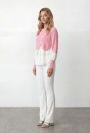 Avery Asymmetrical Rib Knit Layered Blouse
