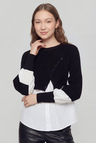 Hybrid Sweater Knit Top