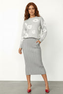 Chenille Floral Pullover Sweater