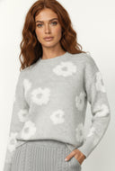 Chenille Floral Pullover Sweater