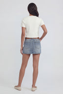 Metallic Button Front Crop Sweater