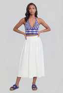Katelyn Striped Crochet Crop Halter Top
