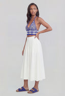 Katelyn Striped Crochet Crop Halter Top