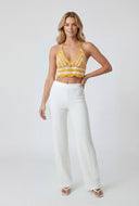 Katelyn Striped Crochet Crop Halter Top